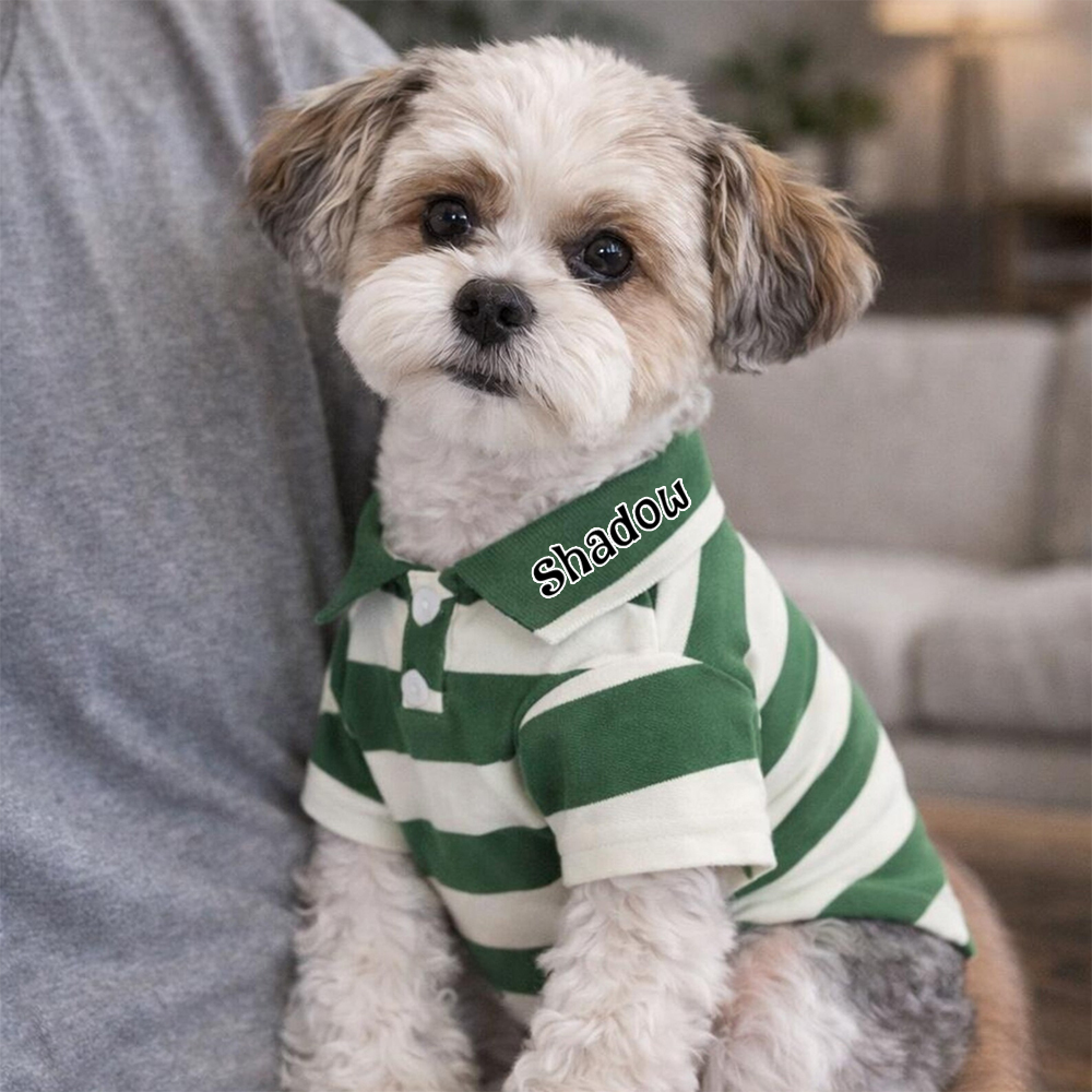 Personalized Pet Striped Polo Shirt | inCloth24