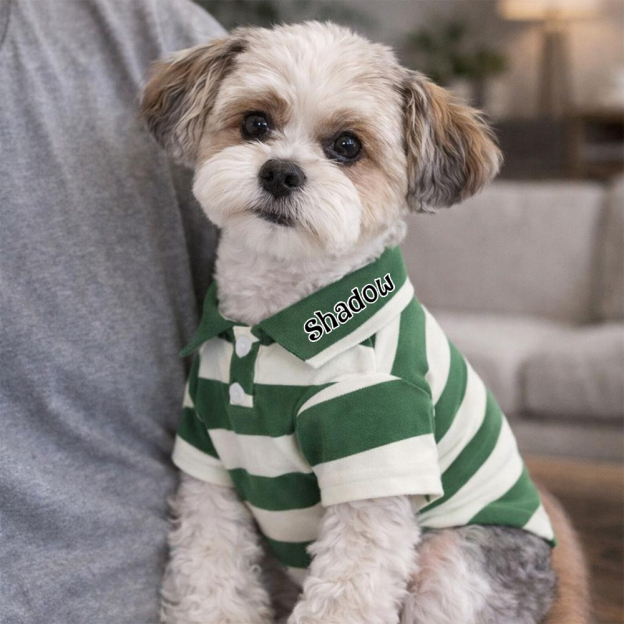 Personalized Pet Striped Polo Shirt | inCloth24