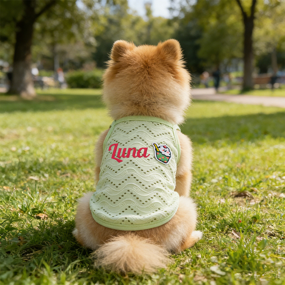 Personalized Embroidered Name Pet Breathable Tank Top | inCloth34