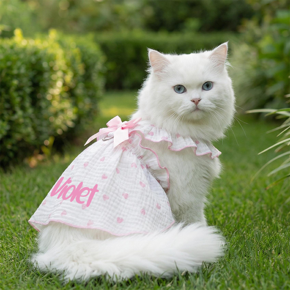 Personalized Pet Floral Bowknot Dress | inCloth36