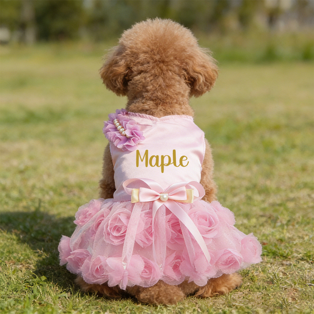 Personalized Name Pet Satin Princess Dress | inCloth50