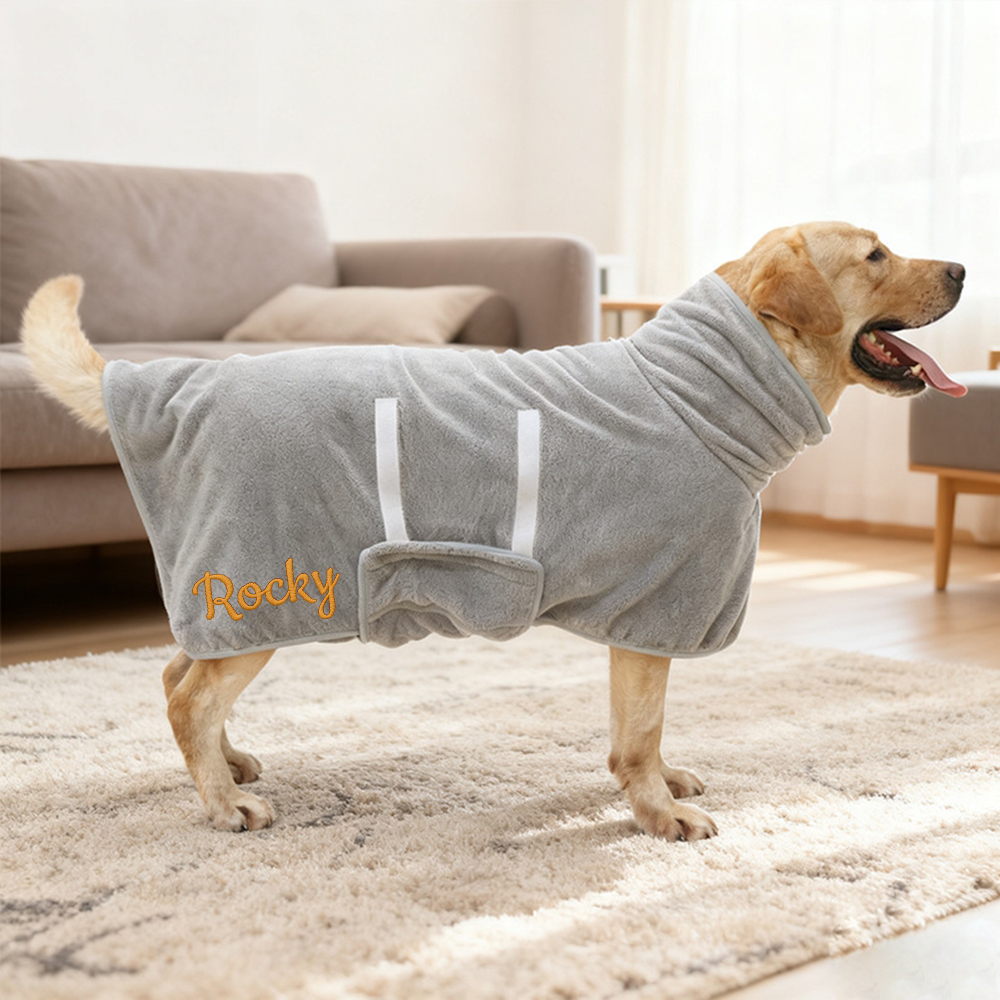 Personalized  Embroidered Name Absorbent Quick Dry Pet Towel Coat | inCloth74