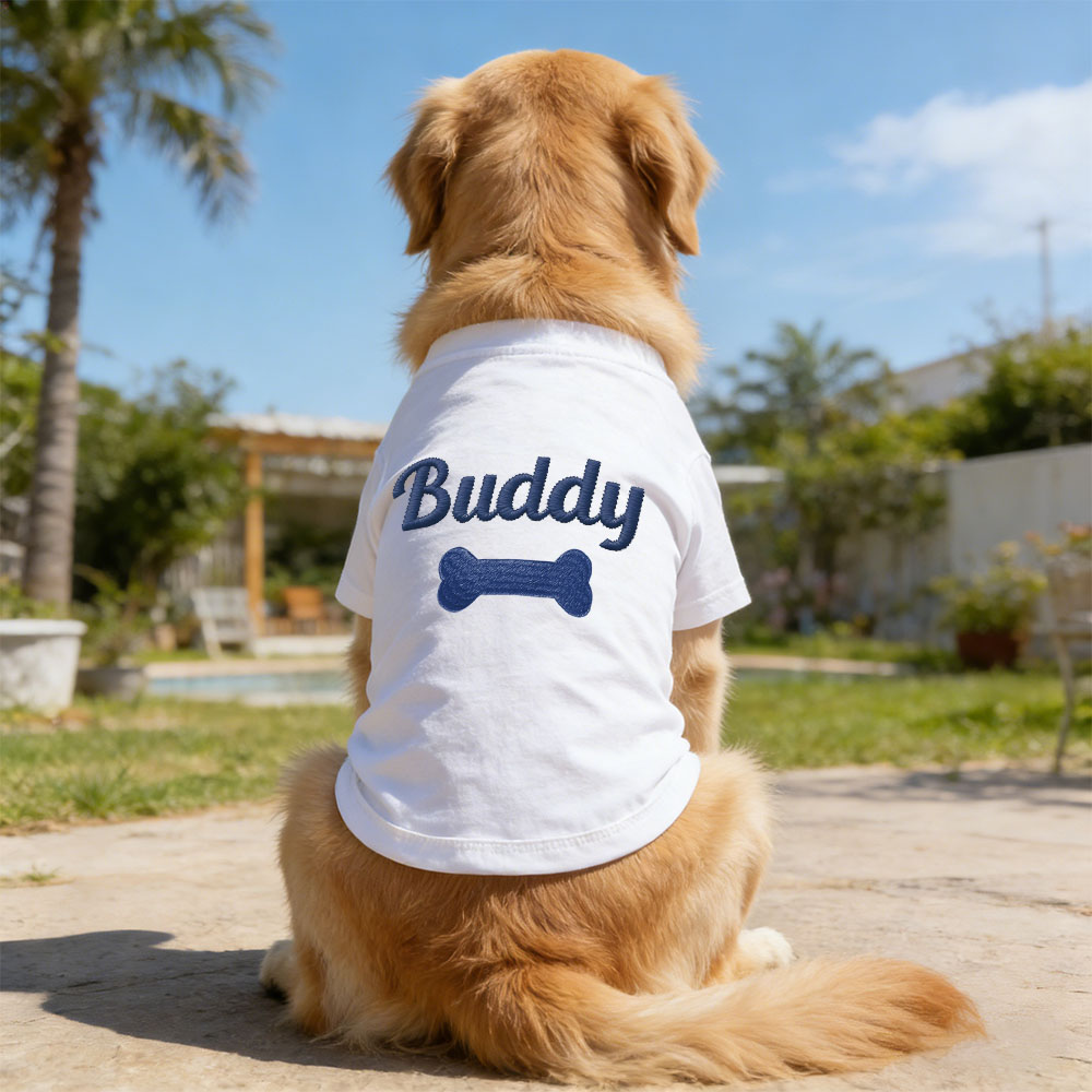 Personalized Embroidered Name Pet Summer T-Shirt | inCloth75