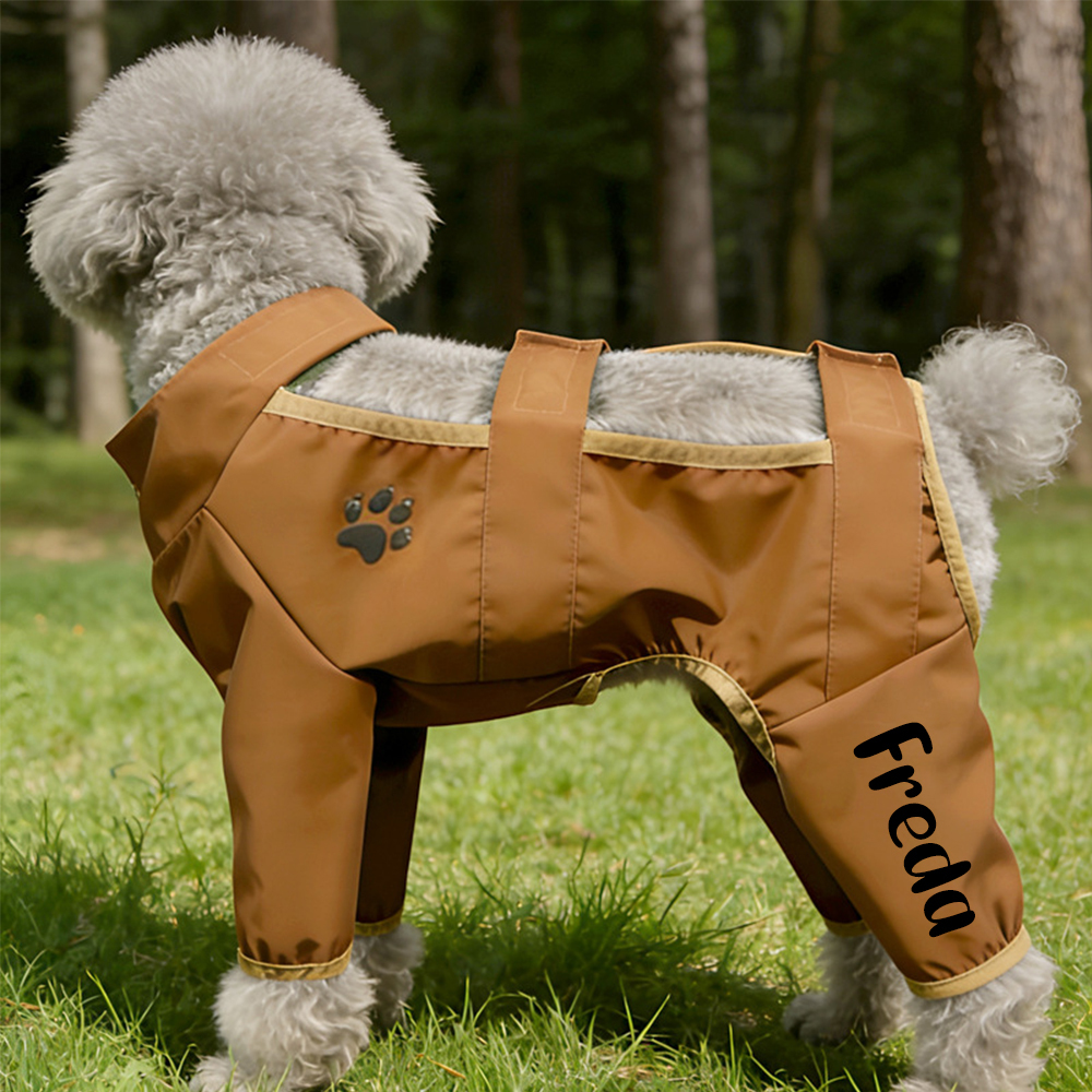 Personalized Name Dog Protective Outdoor Overalls | inCloth81