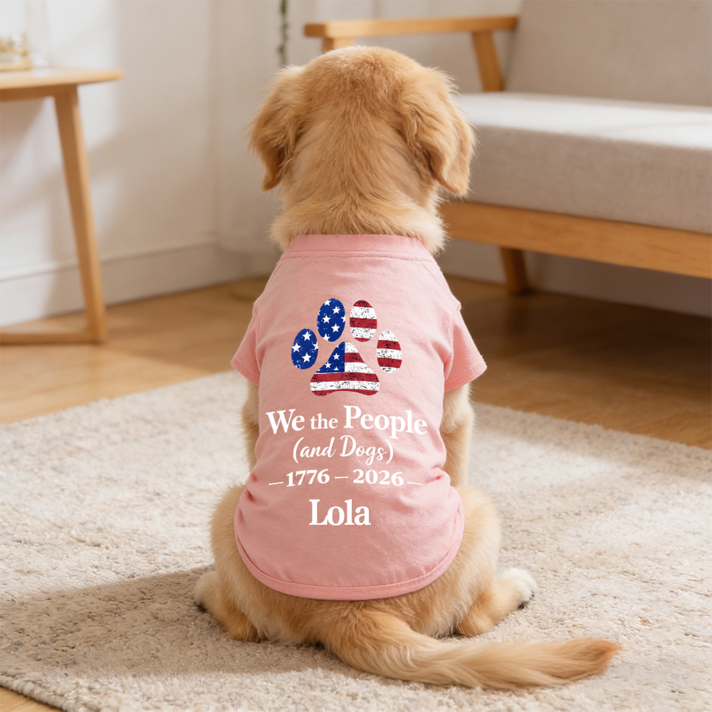 Personalized 4th of July Pet Paw Print Shirt | inCloth83