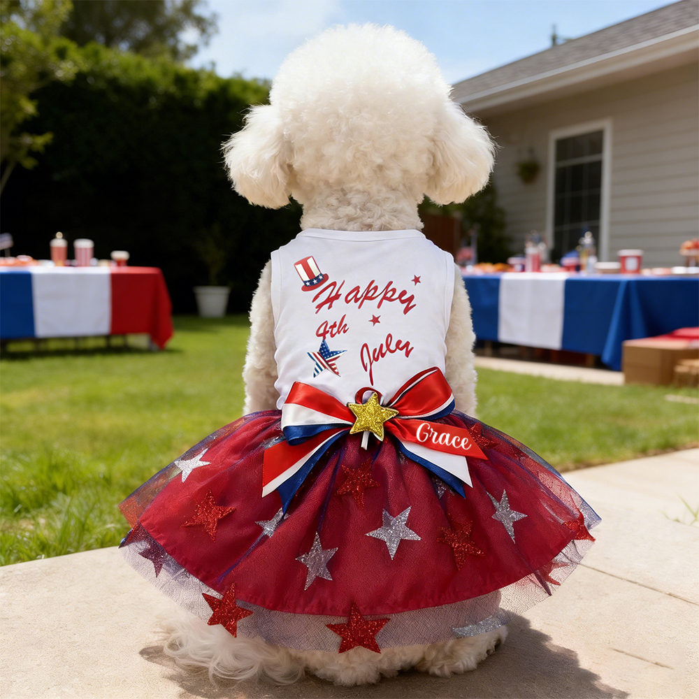 Personalized 4th of July Pet Dress | inCloth86