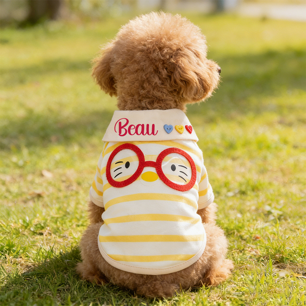 Personalized Name Striped Pet T-Shirt | inCloth87