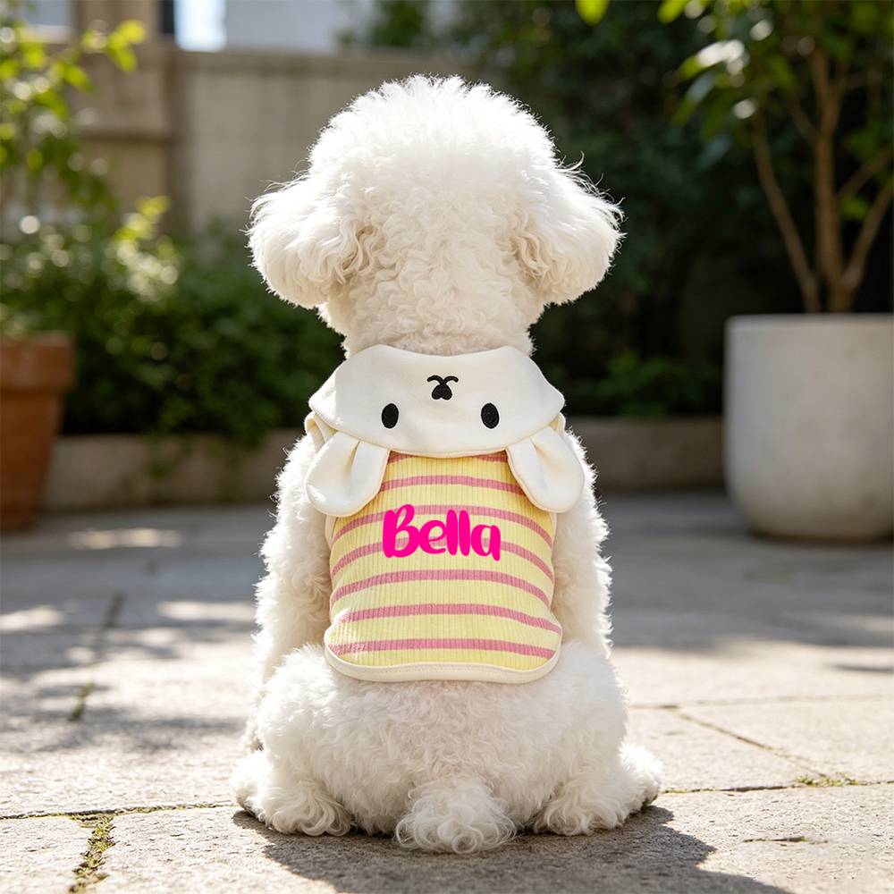 Personalized Name Breathable Striped Pet Vest  | inCloth97