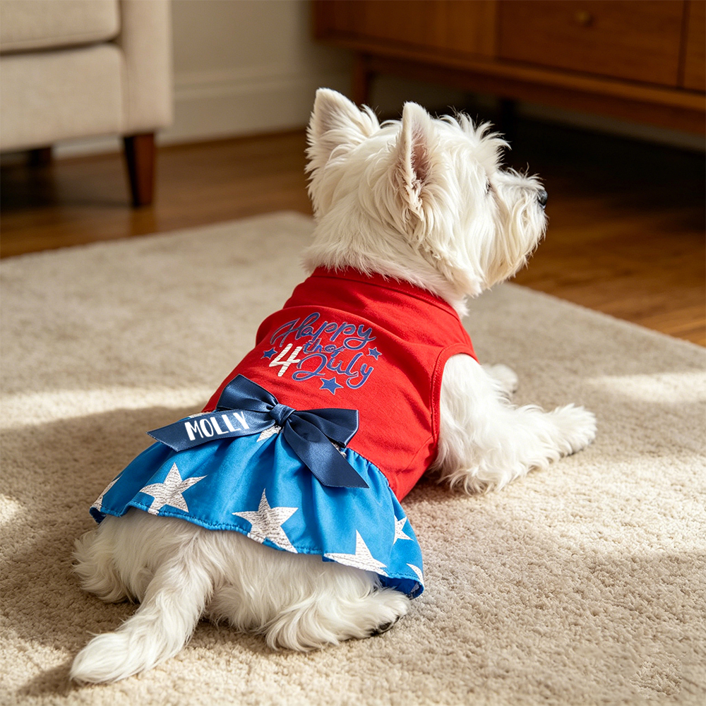 Personalized 4th of July Pet Dress | inCloth100