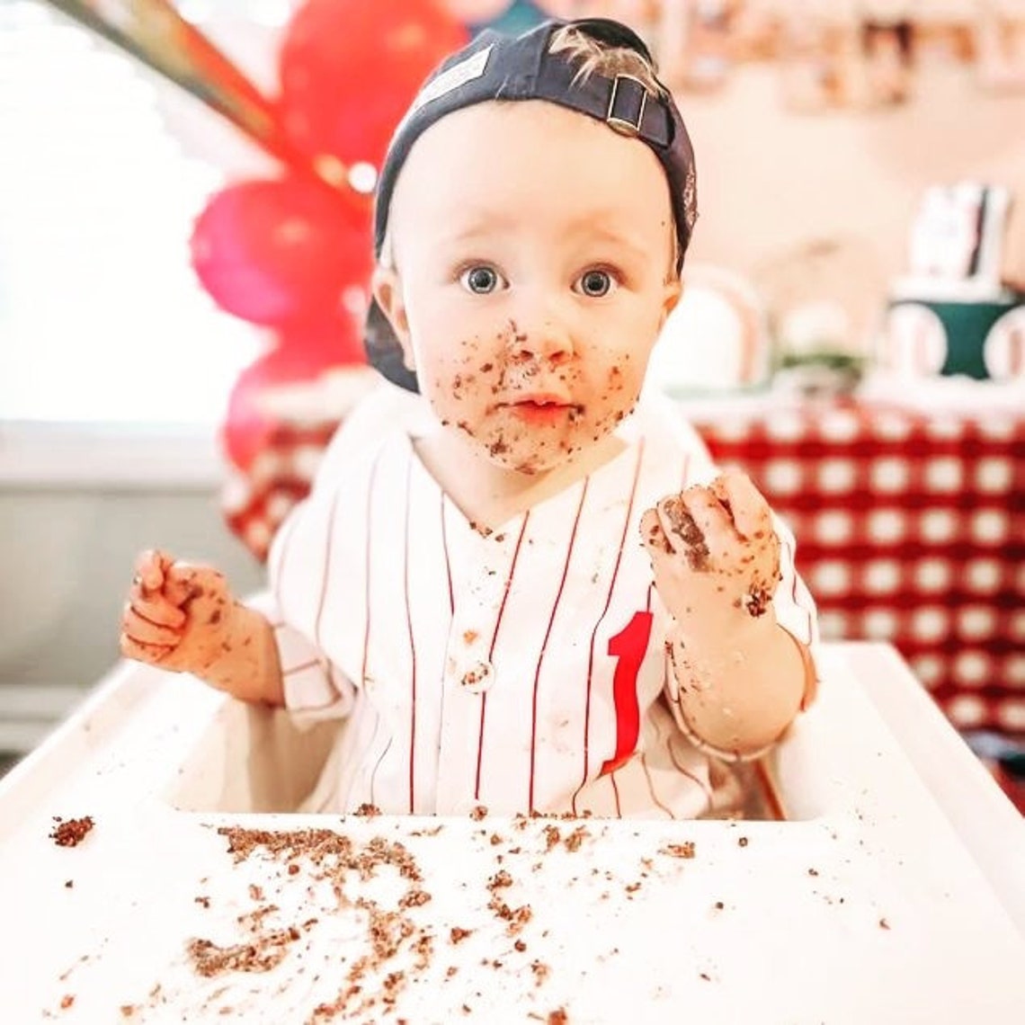 Personalized Pinstripe Button Down Baseball Jersey | CWBaby72