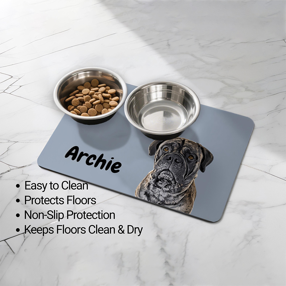 Personalized Pet Food Mat With Portrait | inAccs21