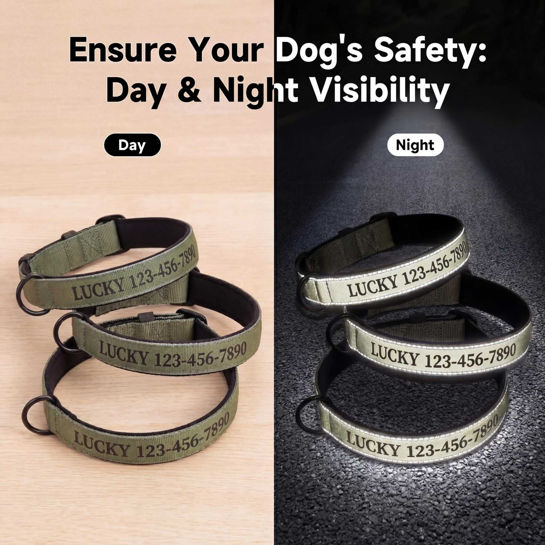 Personalized Embroidered Name Pet Collar with Phone Number | inAccs42