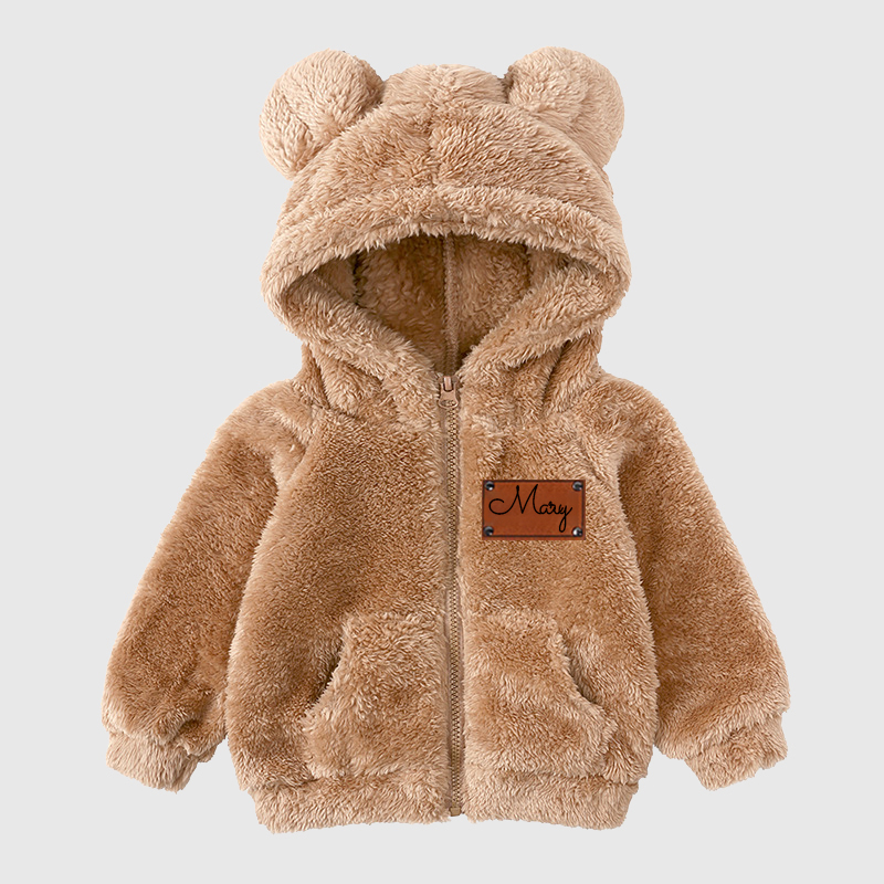 Personalized Leather Patch Kids Bear Jacket | inJacket21