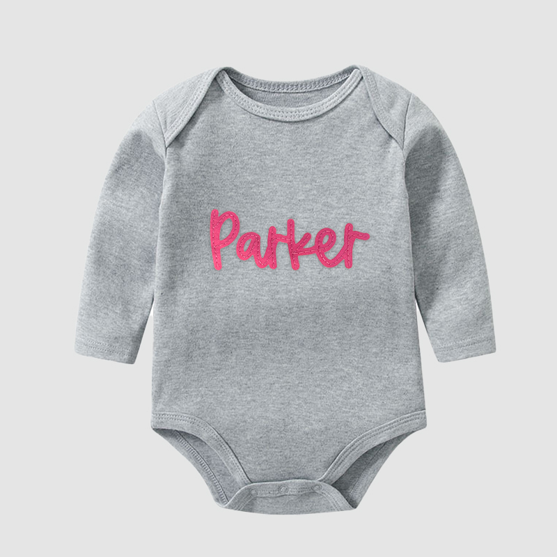 Personalized Hand-Embroidered Baby Cozy Soft Romper | inRomper21