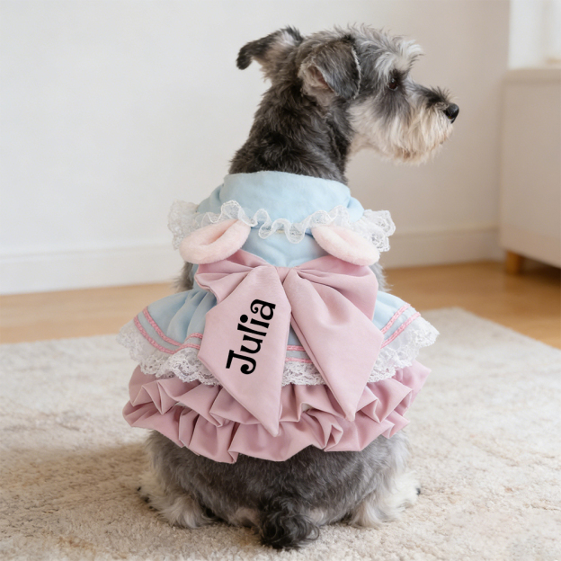 Personalized Name Pet Bowknot Dress | KKPet439