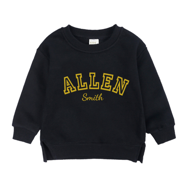 Personalized Kid Puff Vinyl Name Crewneck Sweatshirt | insweatshirt58