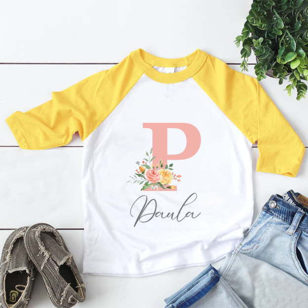 Personalized Kid Cozy Soft Floral Initial Sweatshirt | inSweatshirt59