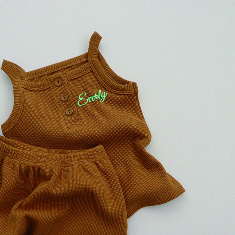 Personalized Embroidery Waffle Baby Cozy Soft Summer Romper | inRomper28