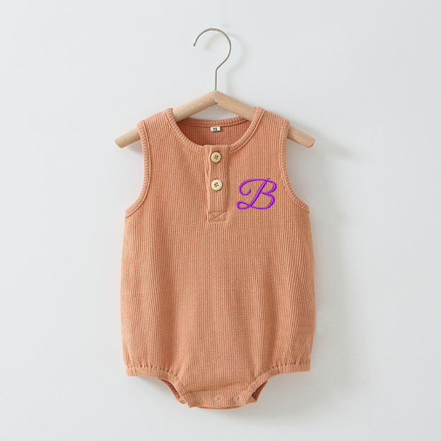 Personalized Embroidery Waffle Baby Cozy Soft Romper | inRomper31