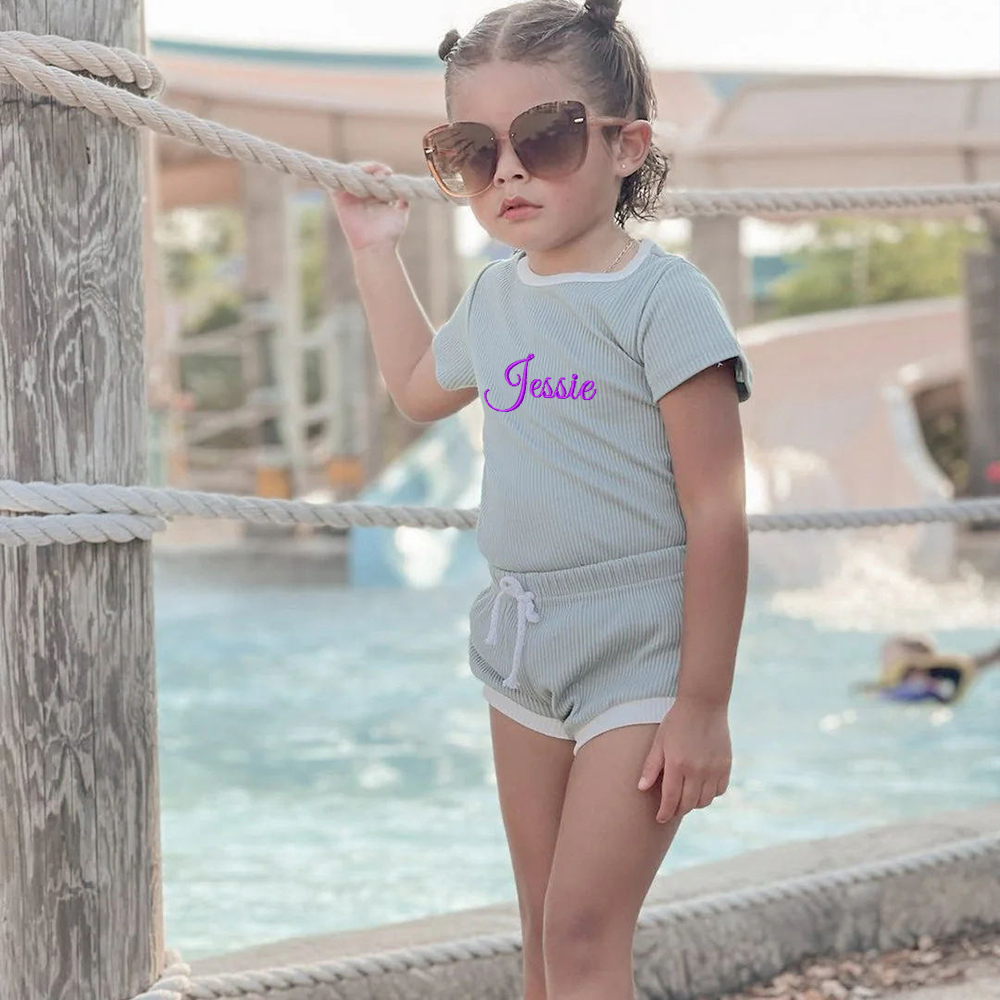 Personalized Embroidery Baby Cotton Cozy Soft Colourful Outfit Set | inSet45