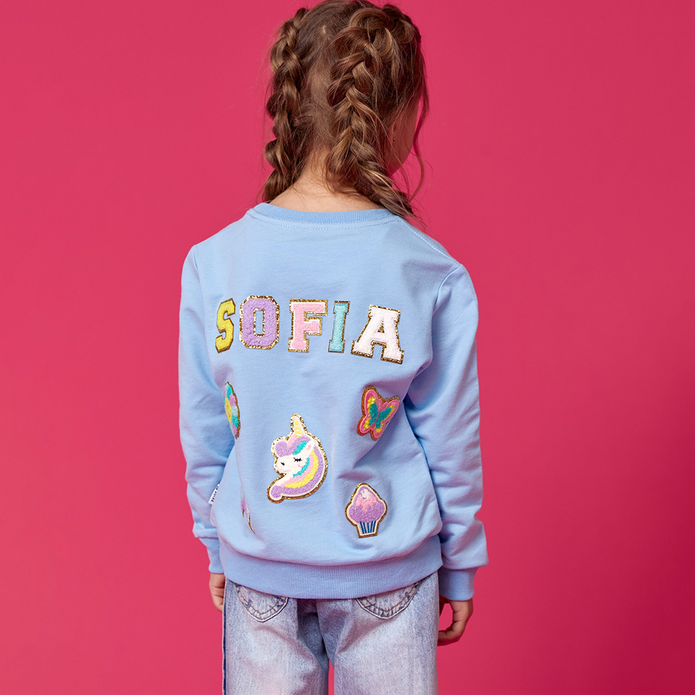 Personalized Chenille Patch Kid Cozy Soft Crewneck Sweatshirt | inSweatshirt70