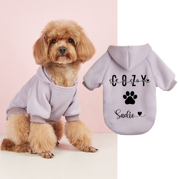 Personalized Cozy Season Warm Puppy Hoodie | BKPet282