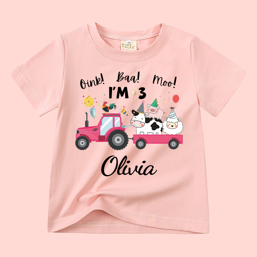 Personalized Kid Cute Farm Animal Party Birthday T-Shirt | inTee17