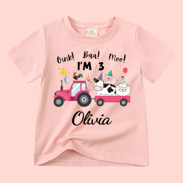 Personalized Kid Cute Farm Animal Party Birthday T-Shirt | inTee17
