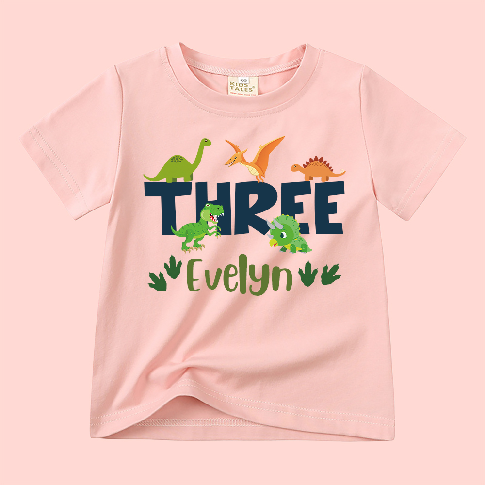 Personalized Kid Jurassic Dinosaur Party Birthday T-Shirt | inTee18