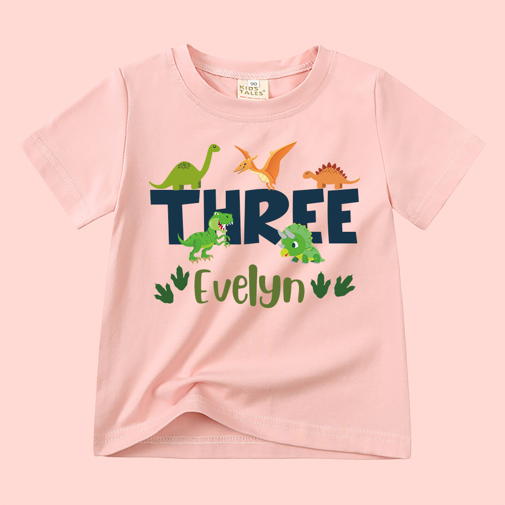 Personalized Kid Jurassic Dinosaur Party Birthday T-Shirt | inTee18