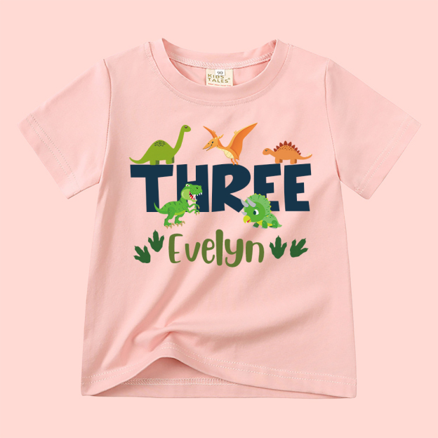 Personalized Kid Jurassic Dinosaur Party Birthday T-Shirt | inTee18
