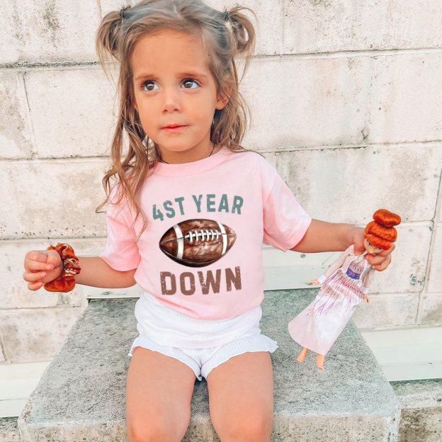 Personalized First Year Down Football Birthday T-Shirt | inBirth20