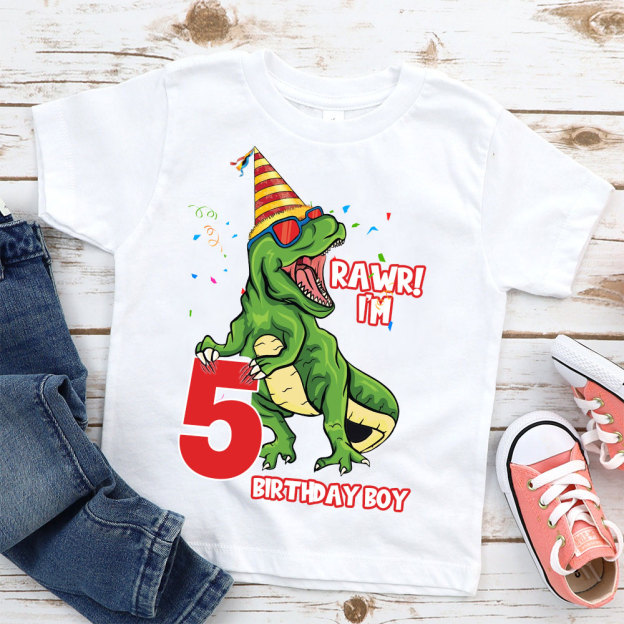 Personalized Dinosaur Birthday Boy T-Shirt | inBirth23