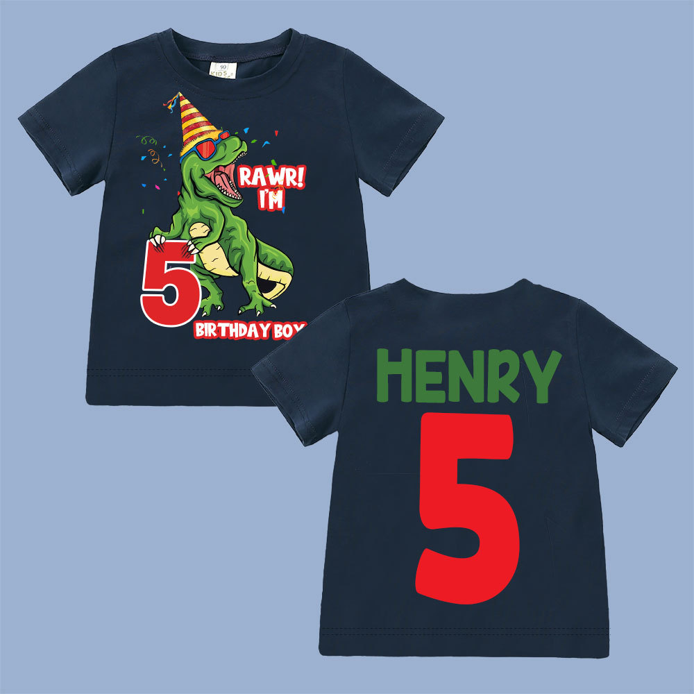Personalized Dinosaur Birthday Boy T-Shirt | inBirth23