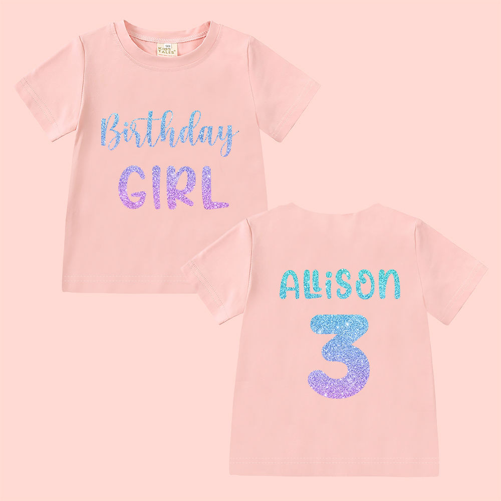 Personalized Colourful Birthday Girl Birthday T-Shirt | inBirth28