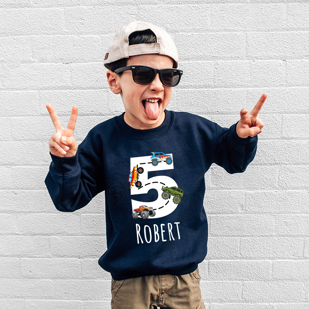 Personalized Kid Transportation Vehicle Party Birthday Sweatshirt | inSweatshirt75