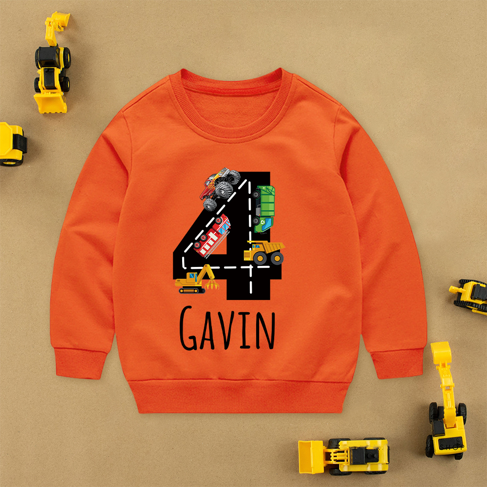Personalized Kid Transportation Vehicle Party Birthday Sweatshirt | inSweatshirt75