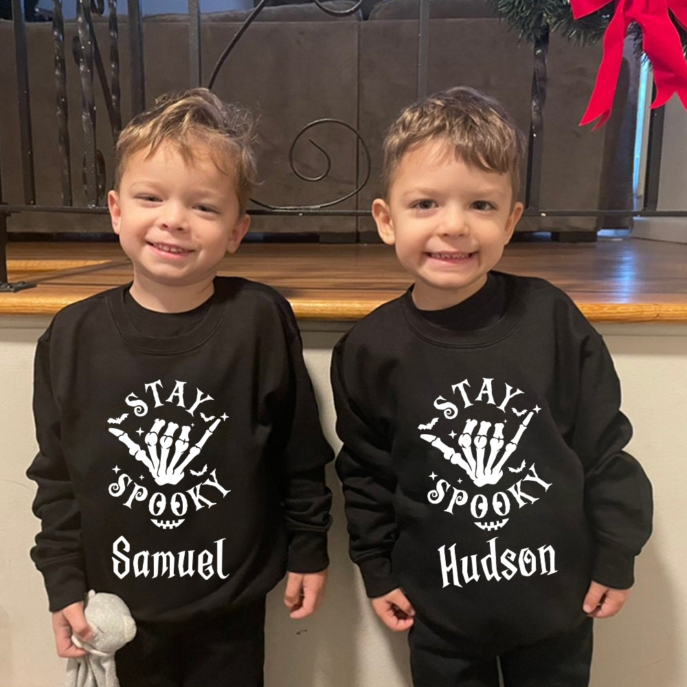 Personalized Kid Halloween Skeleton Party Sweatshirt | inSweatshirt76