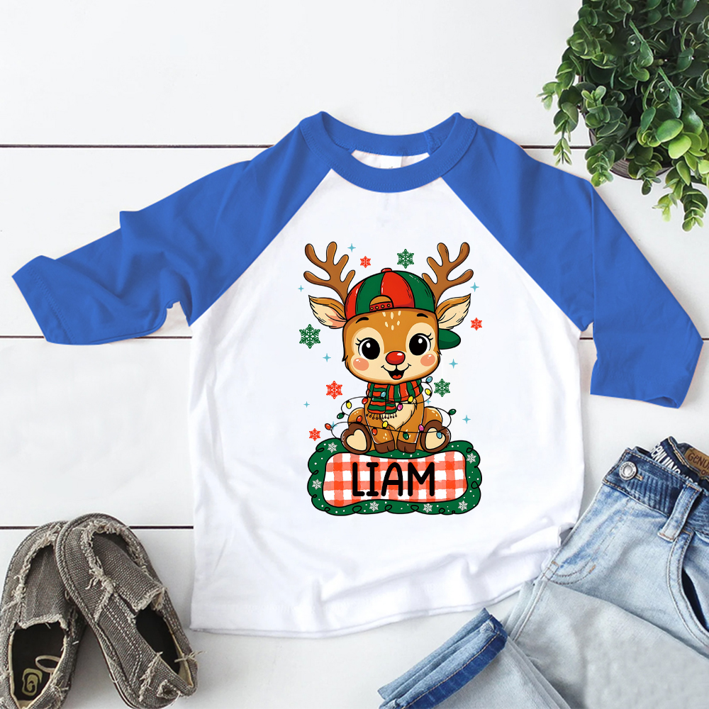 Personalized Kid Cozy Christmas Elk Sweatshirt | inSweatshirt85