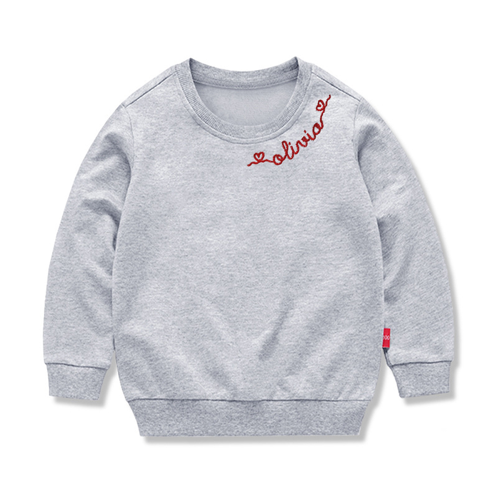 Personalized Embroidered Kids Valentines Sweatshirt | inSweatshirt88