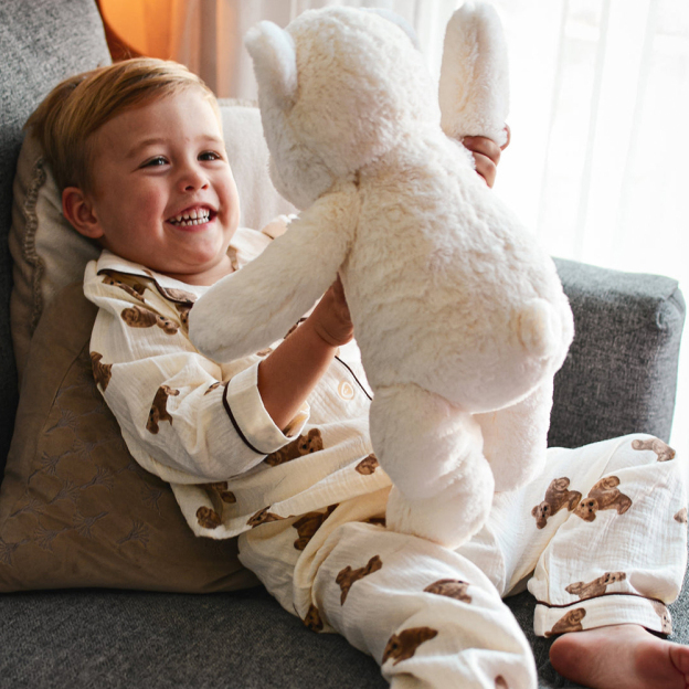 Personalized Kids Cotton Muslin Teddy Pajamas Set | inSet66