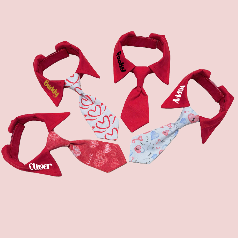 Personalized Pet Valentine's Day Tie Collar | inAccs01