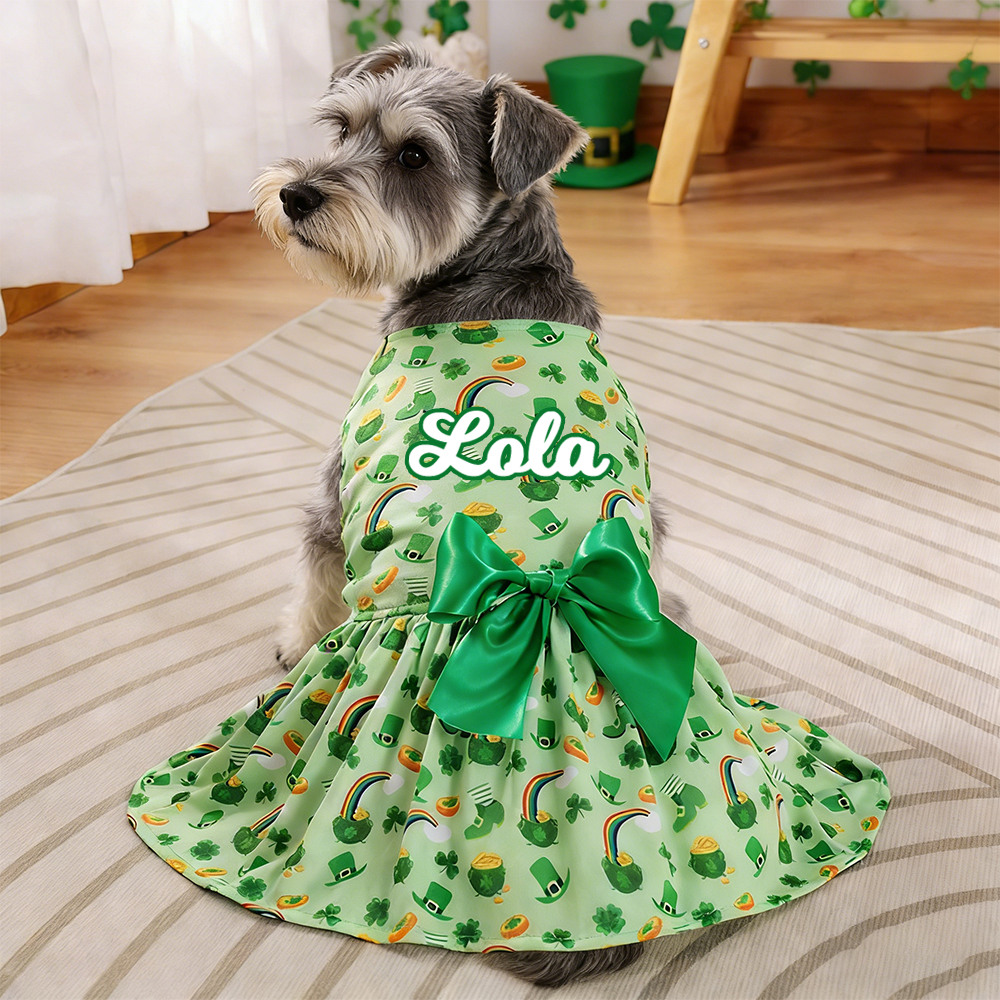 Personalized Pet Lucky St. Patricks Day Dress | inCloth01