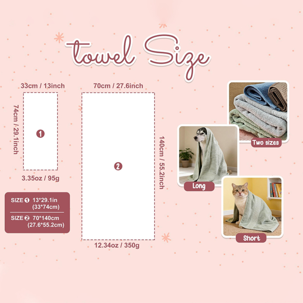 Personalized Embroidered Name Pet Bath Towel | inBlanket01