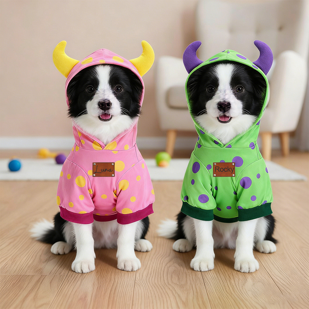 Personalized Leather Patch Name Pet Hoodie | inCloth15