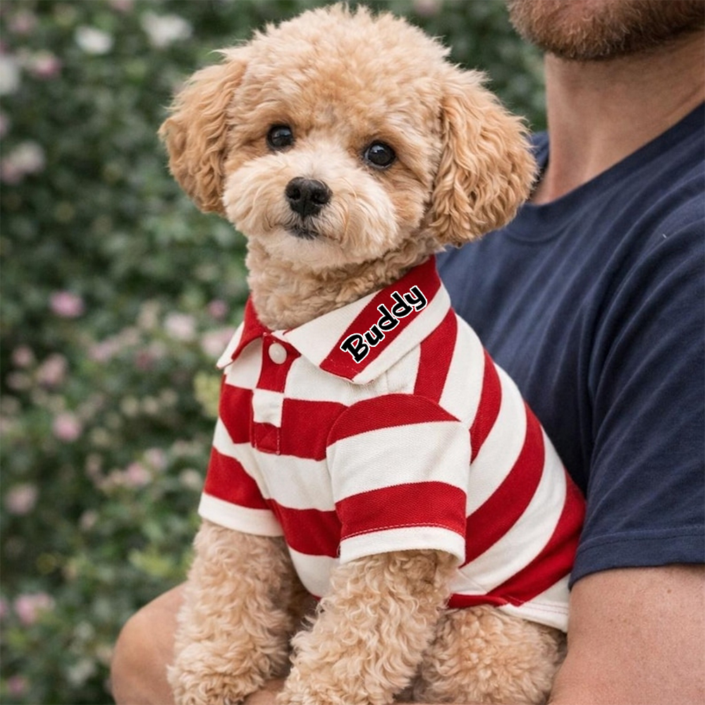 Personalized Pet Striped Polo Shirt | inCloth24