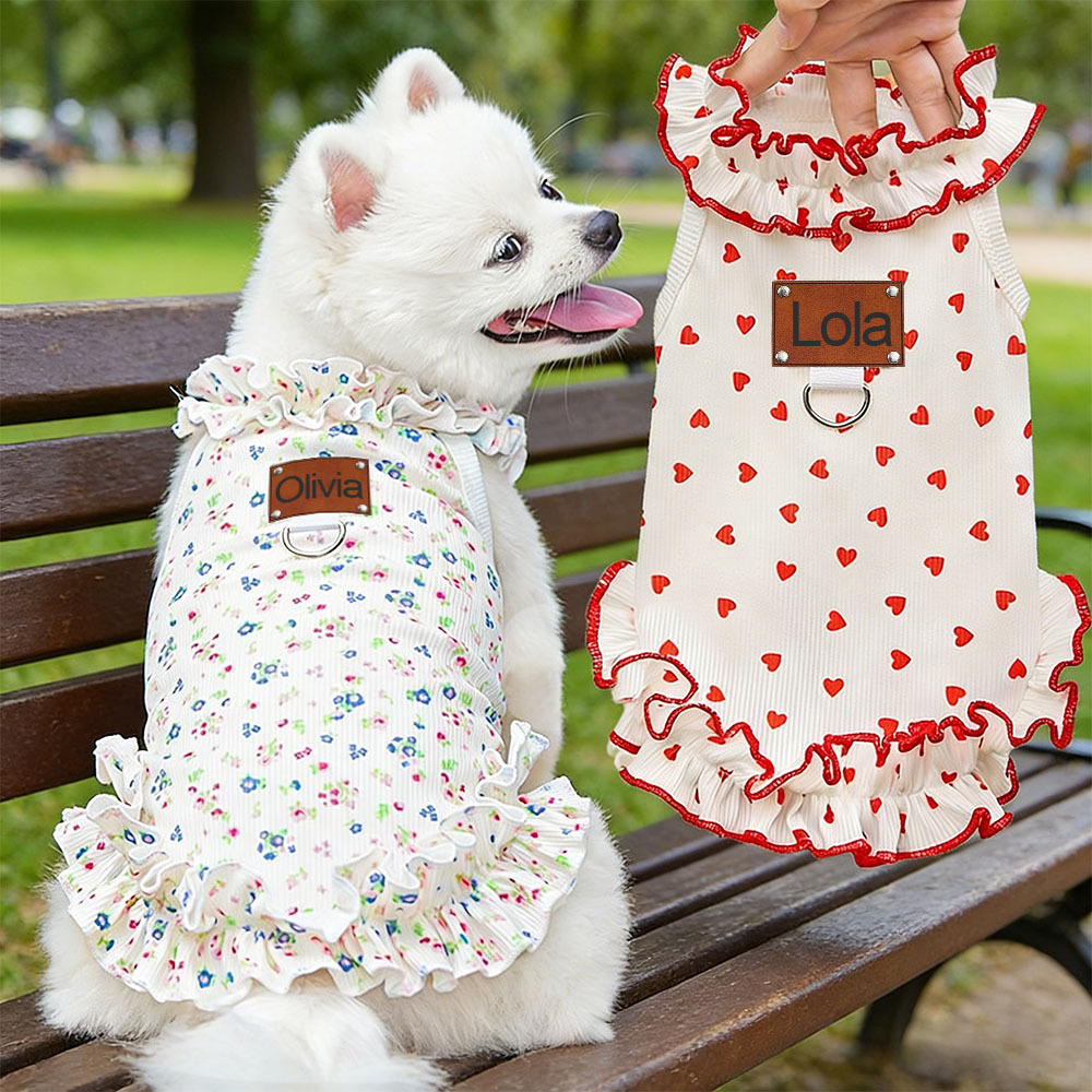 Personalized Leather Patch Name Pet Dress | inCloth32