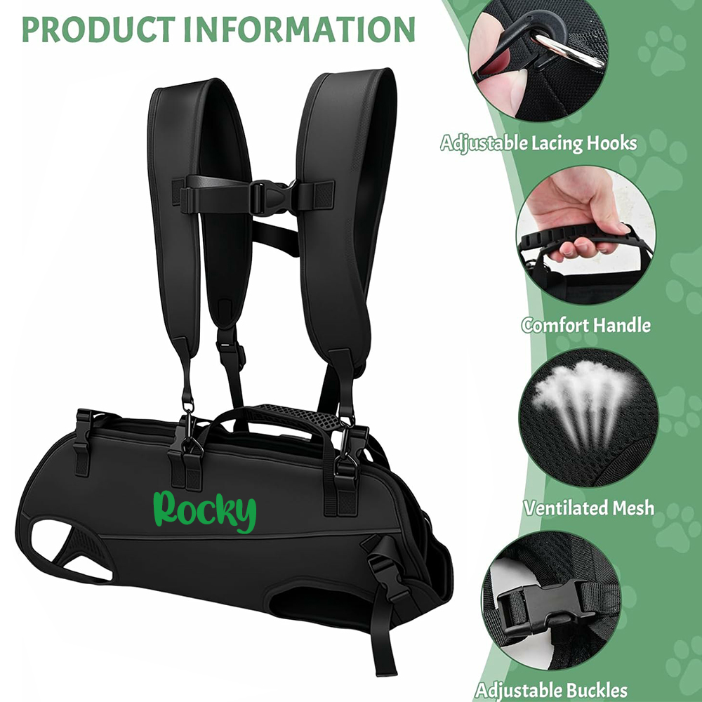 Personalized Name Outdoor Portable Breathable Pet Backpack | inAccs27