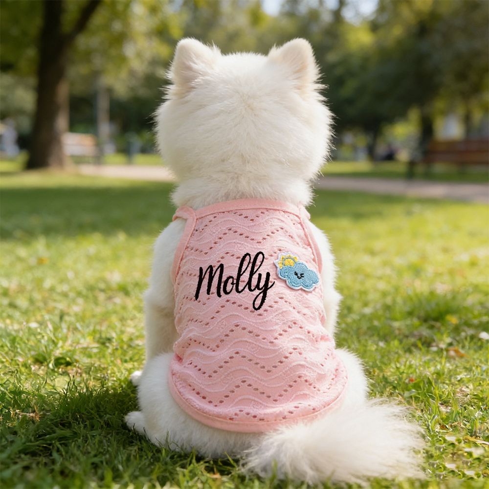Personalized Embroidered Name Pet Breathable Tank Top | inCloth34