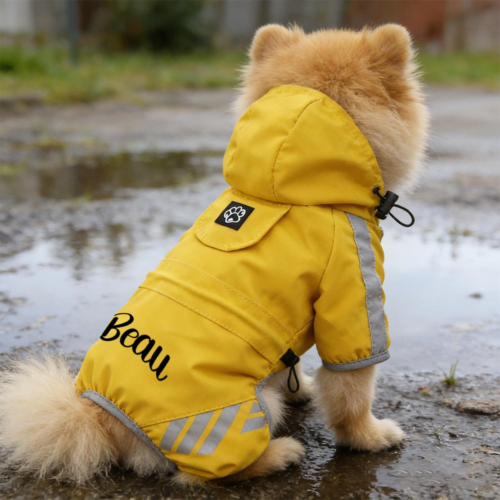 Personalized Name Waterproof Pet Raincoat | inCloth37
